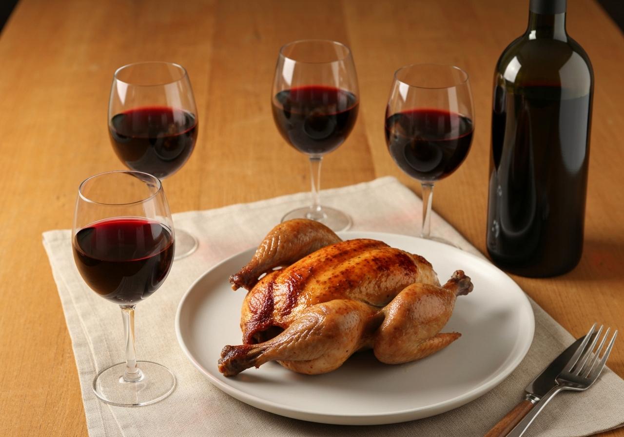 accord vin rouge poulet roti