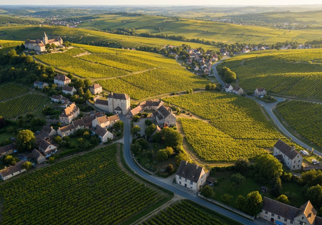 route vins Bourgogne parcours