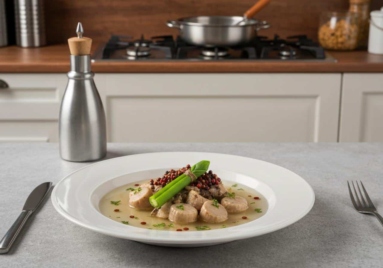 Casserole avec légumes et épices pour court-bouillon de poisson