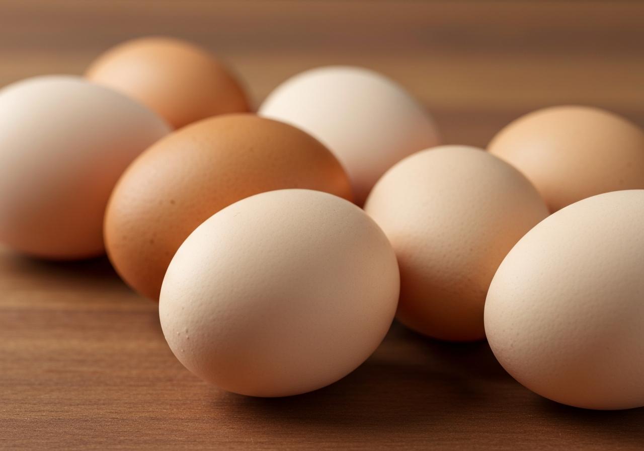 Œufs frais sur coquille intacte vue en gros plan