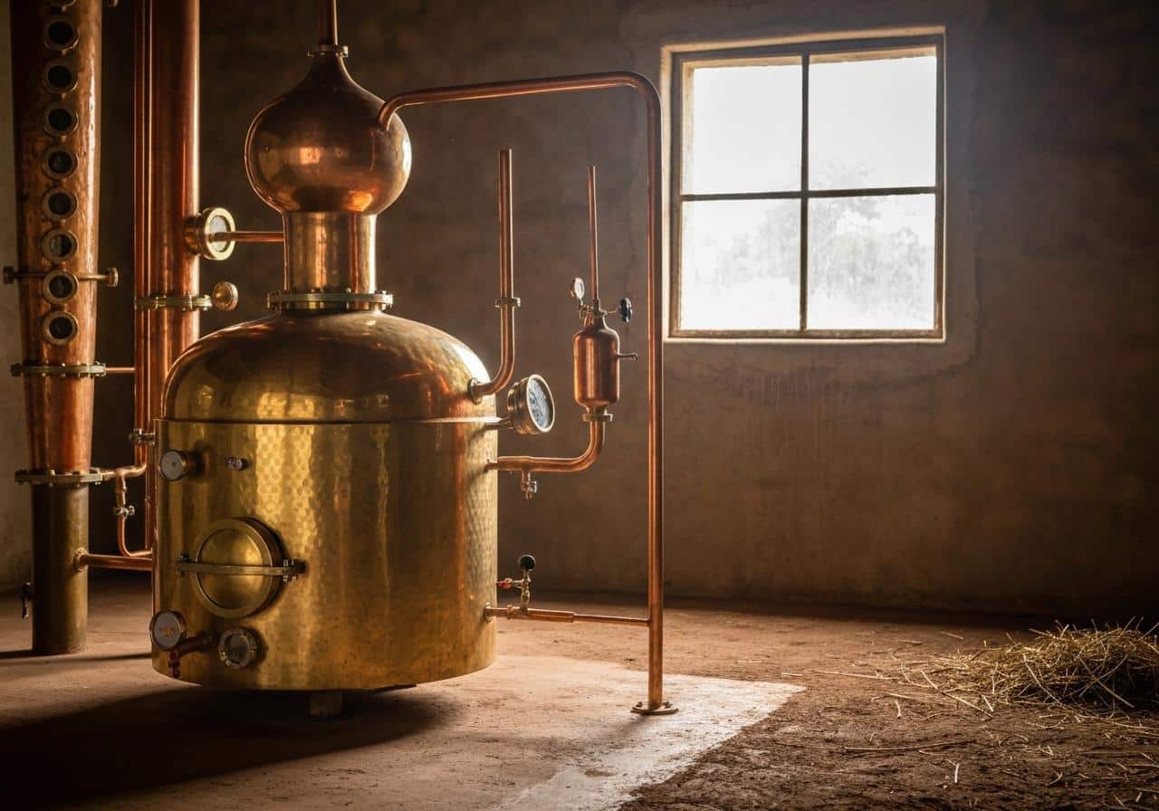 Alambic artisanal en cuivre pour distillation cachaça