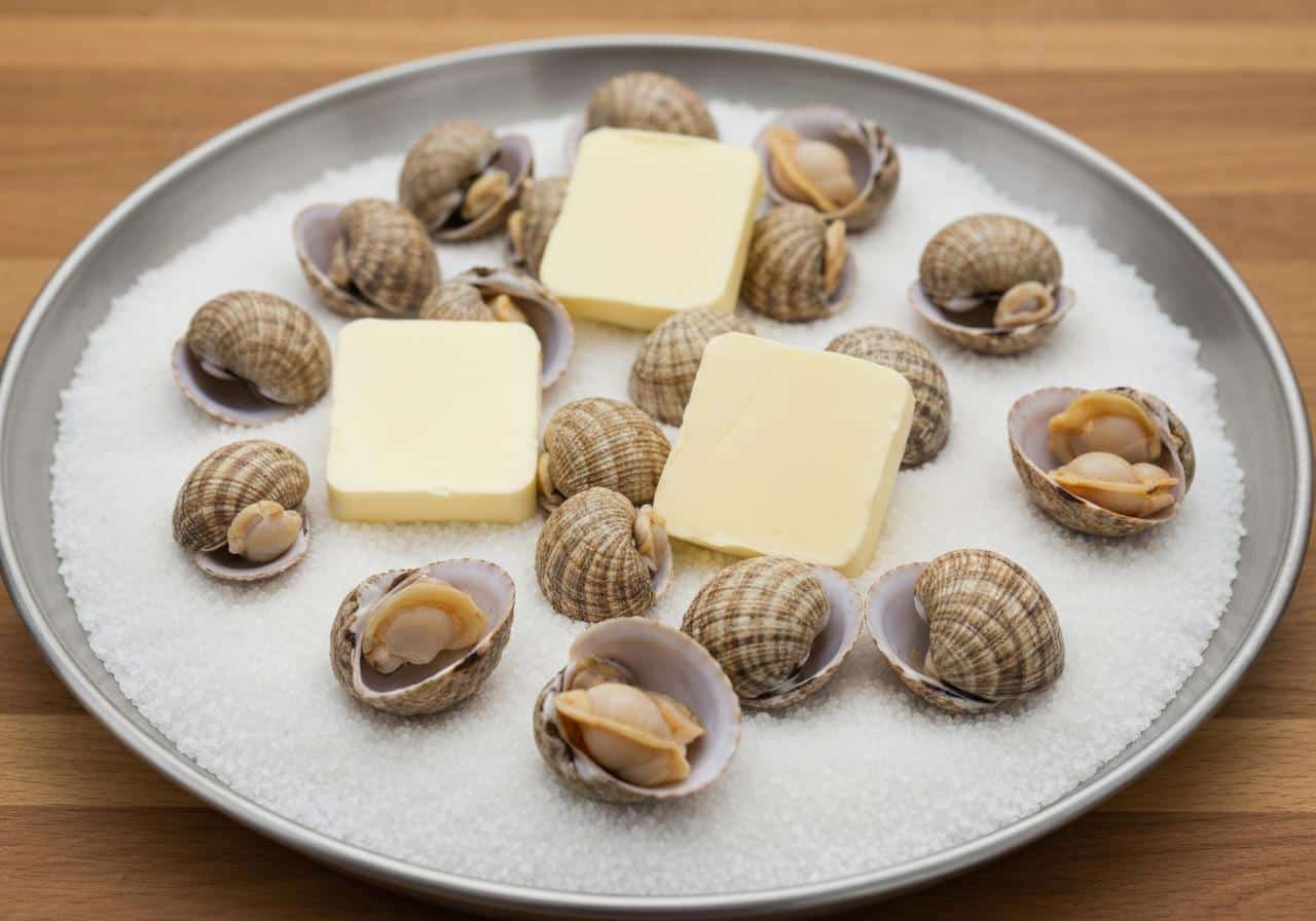 Huîtres gratinées au beurre persillé dans plat au four