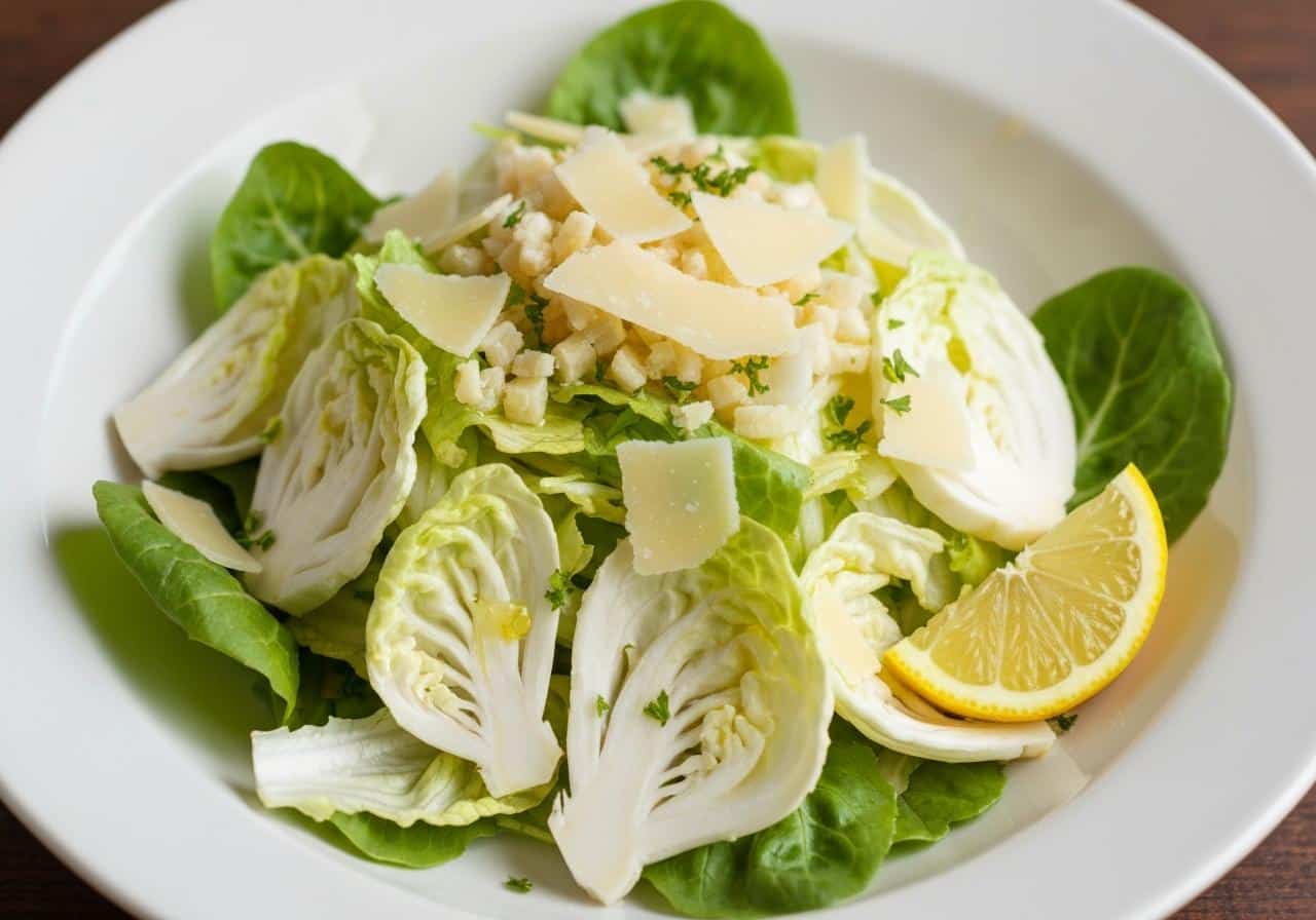 Salade roquette copeaux parmesan huile olive citron