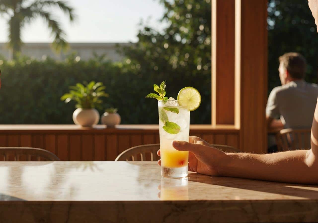 Cocktail à base de rhum blanc et jus de fruit