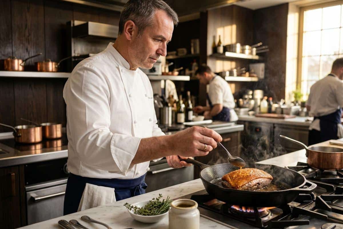 Comment Philippe Etchebest cuit-il le magret de canard à la poêle ?