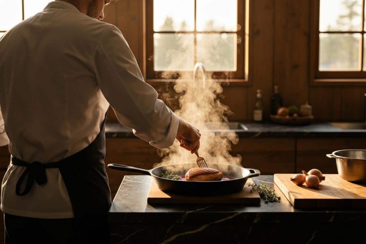 Quelle est la recette de Laurent Mariotte pour le magret de canard au vin rouge ?