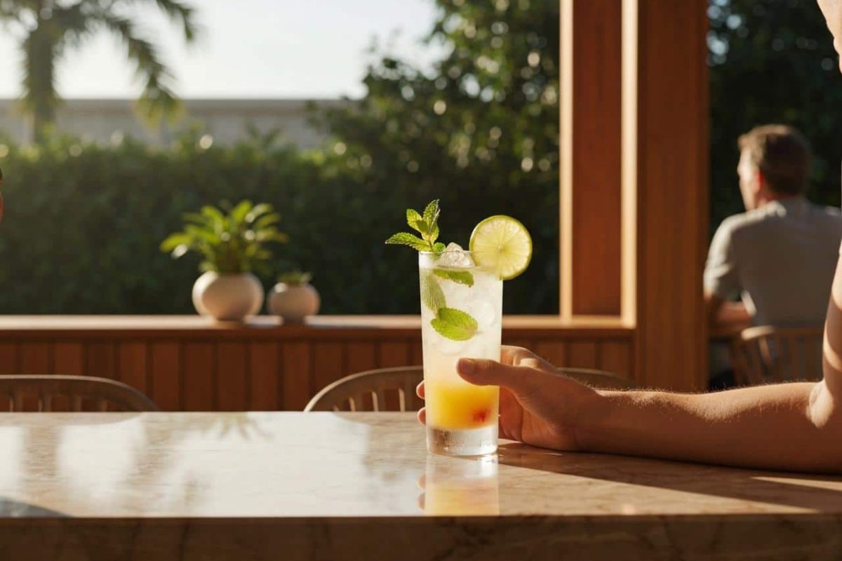 Cocktail à base de rhum blanc et jus de fruit