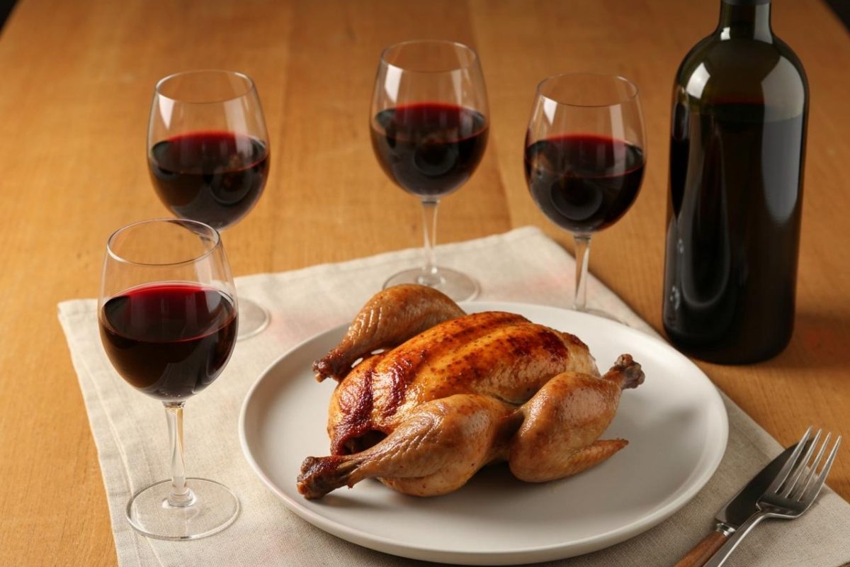 accord vin rouge poulet roti