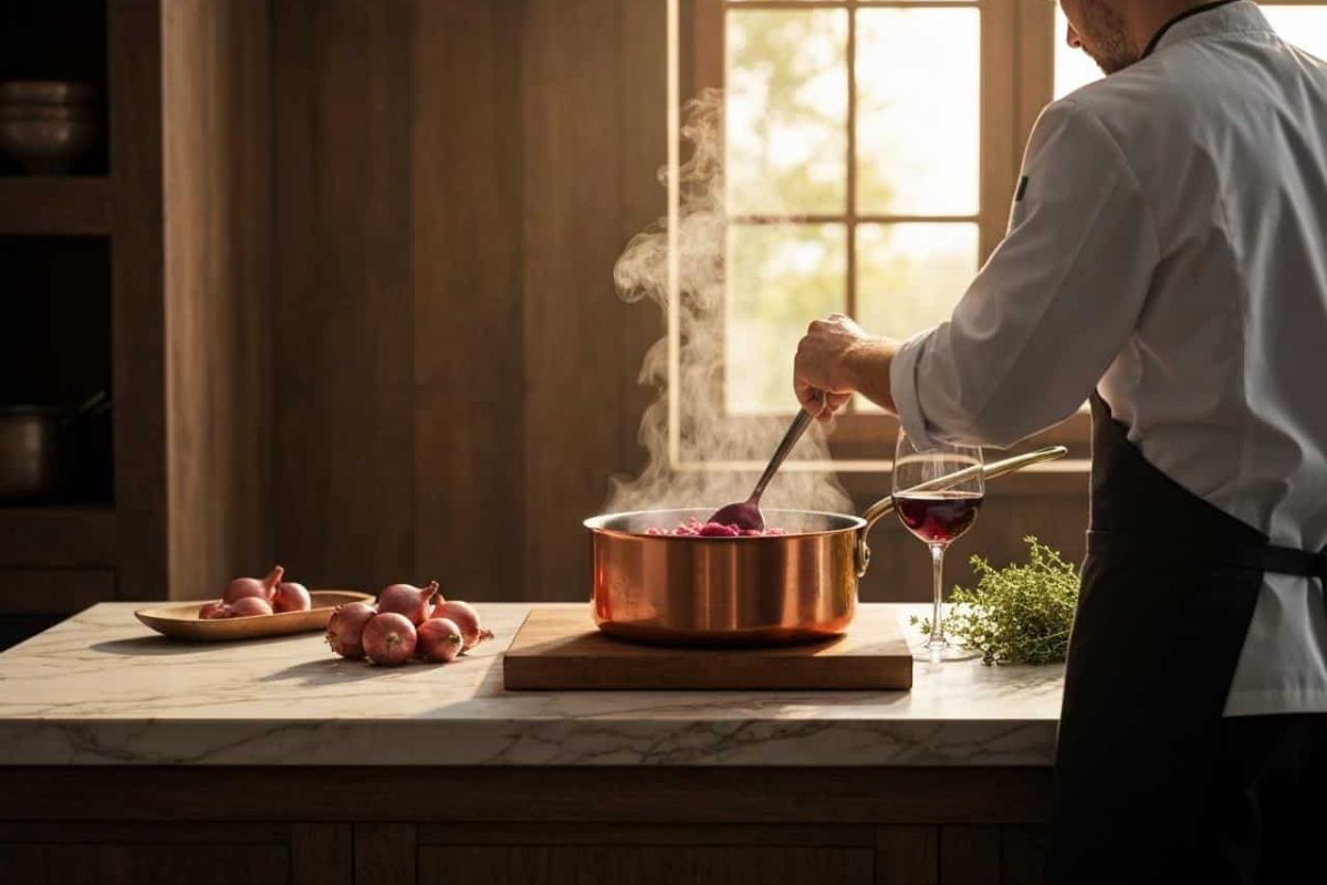 Sauce échalote vin rouge facile