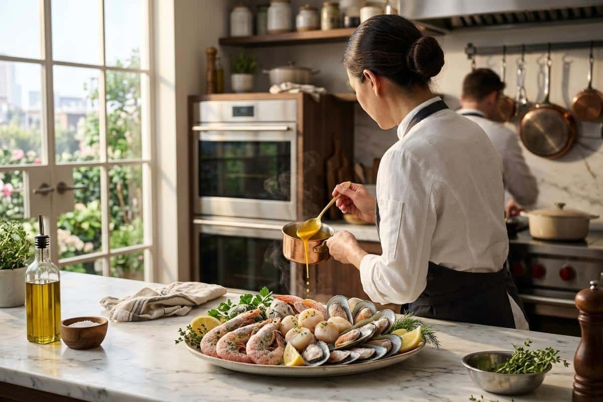 Sauce pour fruits de mer surgelés